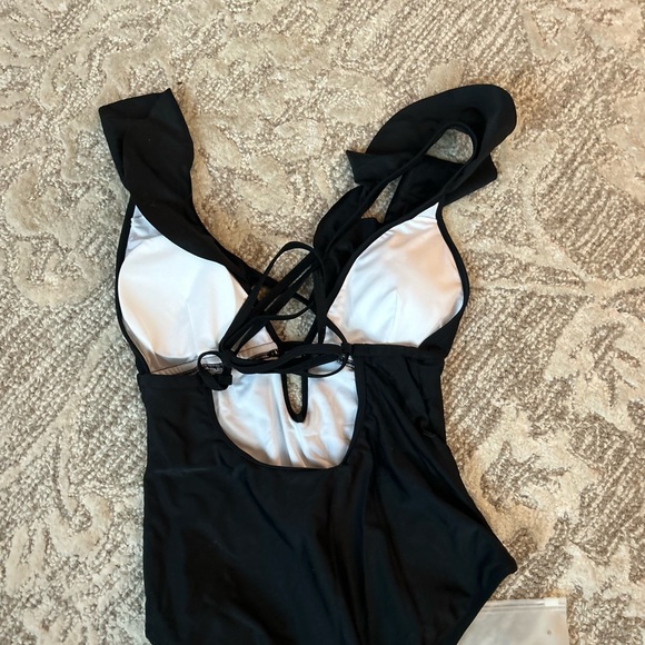 NWT- Cupshe Black One Piece Swim - Picture 2 of 5